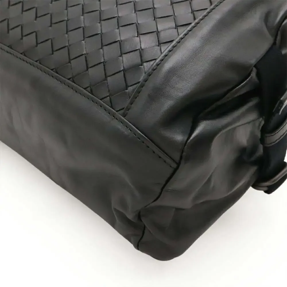 BOTTEGA VENETA Black Leather Intrecciato Hobo Bag
